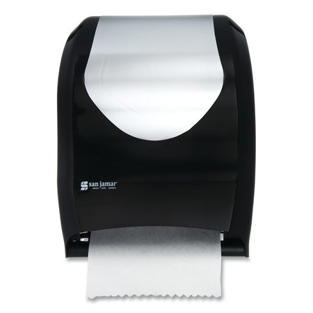 SAN JAMAR Tear-N-Dry Touchless Roll Towel Dispenser, Black/Silver T1370BKSS